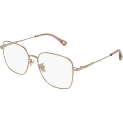 Kering Eyewear Spa Chloé CH0214OA Unisex-Brille inkl. Gläser Vollrand Quadratisch Metall-Gestell 54/17/145, Gold