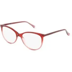 C&S CO. LTD. Fielmann ABC 070 CL Damen-Brille inkl. Gläser Vollrand Butterfly Acetat-Gestell 51/16/140, Rot