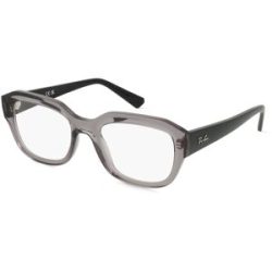 Luxottica Fashion Brillen Vertriebs GmbH Ray-Ban RX7225 LEONID Unisex-Brille inkl. Gläser Vollrand Quadratisch Acetat-Gestell 52/20/145, Grau