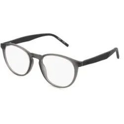 Safilo GmbH Hugo HG 1308 Herren-Brille inkl. Gläser Vollrand Rund Kunststoff-Gestell 51/19/145, Grau