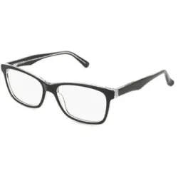 C&S CO. LTD. Fielmann ABC 077 FLEX CL KAREN Damen-Brille inkl. Gläser Vollrand Quadratisch Acetat-Gestell 53/16/140, Schwarz