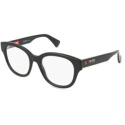 Thélios Kenzo KZ50212I Damen-Brille inkl. Gläser Vollrand Geometrisch Acetat-Gestell 51/20/145, Schwarz