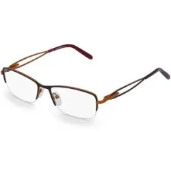 Optic Prima HK Fielmann OPH 9794 FLEX CL Damen-Brille inkl. Gläser Halbrand Quadratisch Edelstahl-Gestell 52/17/135, Rot