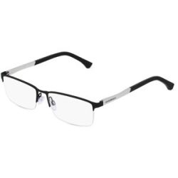 Luxottica Fashion Brillen Vertriebs GmbH Emporio Armani EA1041 Herren-Brille inkl. Gläser Halbrand Quadratisch Metall-Gestell 57/17/140, Schwarz