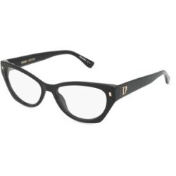 Safilo GmbH Dsquared2  D2 0043 Damen-Brille inkl. Gläser Vollrand Cat Eye Acetat-Gestell 54/17/145, Schwarz