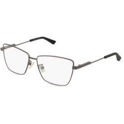 Kering Eyewear Spa Bottega Veneta BV1197O Unisex-Brille inkl. Gläser Vollrand Quadratisch Edelstahl-Gestell 57/14/140, Grau