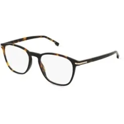 Safilo GmbH Boss 1680 Herren-Brille inkl. Gläser Vollrand Panto Acetat-Gestell 53/19/145, Havanna