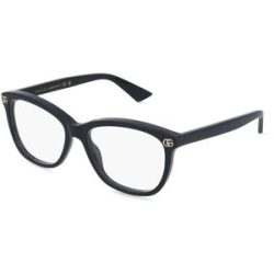 Kering Eyewear Spa Gucci GG2113O Damen-Brille inkl. Gläser Vollrand Eckig Acetat-Gestell 52/15/135, Schwarz