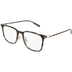 Kering Eyewear Spa Montblanc MB0354O Unisex-Brille inkl. Gläser Vollrand Quadratisch Kunststoff-Gestell 52/18/145, Havanna