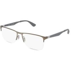Luxottica Fashion Brillen Vertriebs GmbH Ray Ban 0RX6335 Herren-Brille inkl. Gläser Halbrand Quadratisch Metall-Gestell 56/17/145, Grau