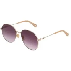Kering Eyewear Spa Chloé CH0178S Unisex-Sonnenbrille Vollrand Rund Metall-Gestell, Gold