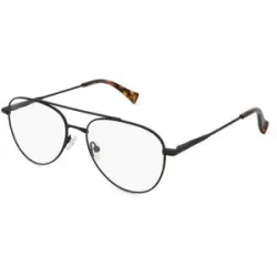Wenzhou Ouhai Glasses Co., Ltd. Fielmann OU 059 FLEX FA SPENCER Unisex-Brille inkl. Gläser Vollrand Pilot Edelstahl-Gestell 55/17/145, Schwarz