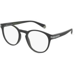 Safilo GmbH Polaroid PLD D418 Unisex-Brille inkl. Gläser Vollrand Rund Kunststoff-Gestell 49/21/140, Schwarz