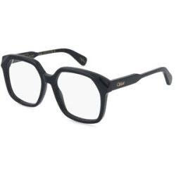Kering Eyewear Spa Chloé CH0263O Damen-Brille inkl. Gläser Vollrand Eckig Acetat-Gestell 53/16/145, Schwarz