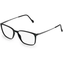 Stepper Eyewear LTD. Fielmann COMFORT 093 CL Herren-Brille inkl. Gläser Vollrand Quadratisch Kunststoff-Gestell 51/15/135, Schwarz