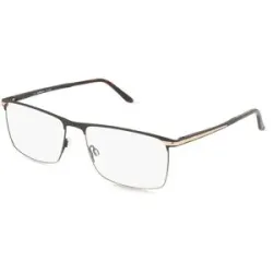 FERDINAND MENRAD GmbH & Co KG Fielmann 2227 FLEX CL EDUARD Herren-Brille inkl. Gläser Vollrand Quadratisch Edelstahl-Gestell 60/17/150, Schwarz