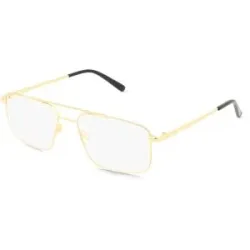 Matt Optical Co., LTD. Fielmann MO 004 CL TILL Herren-Brille inkl. Gläser Vollrand Quadratisch Edelstahl-Gestell 55/17/145, Gold