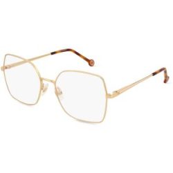 Safilo SpA Carolina Herrera HER 0206 Damen-Brille inkl. Gläser Vollrand Quadratisch Metall-Gestell 55/18/145, Gold