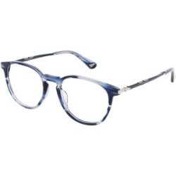 DE RIGO Vision D.A.CH. GmbH Police POIVPLU63 Unisex-Brille inkl. Gläser Vollrand Panto Kunststoff-Gestell 51/19/0, Blau