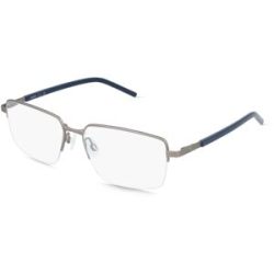 Kering Eyewear Spa PUMA PU0538O Herren-Brille inkl. Gläser Halbrand Eckig Metall-Gestell 59/17/145, Grau