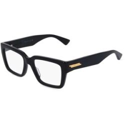 Kering Eyewear Spa Bottega Veneta BV1153O Damen-Brille inkl. Gläser Vollrand Quadratisch Kunststoff-Gestell 51/18/140, Schwarz