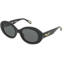 DE RIGO Vision D.A.CH. GmbH Zadig & Voltaire SZV460 Damen-Sonnenbrille Vollrand Rund Kunststoff-Gestell, Schwarz