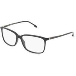 Safilo GmbH Boss 1185/IT Herren-Brille inkl. Gläser Vollrand Quadratisch Acetat-Gestell 56/15/145, Schwarz