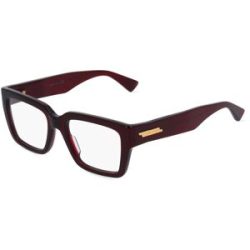 Kering Eyewear Spa Bottega Veneta BV1153O Damen-Brille inkl. Gläser Vollrand Quadratisch Kunststoff-Gestell 51/18/140, Rot