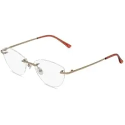 Wenzhou Bada Optical Co. , LTD Fielmann BD 506 CL Damen-Brille inkl. Gläser Randlos Oval Edelstahl-Gestell 53/17/135, Gold