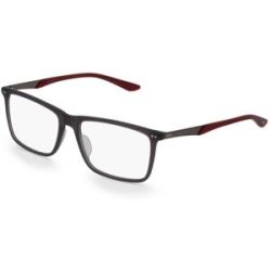 Kering Eyewear Spa Puma PU 0096O Unisex-Brille inkl. Gläser Vollrand Quadratisch Acetat-Gestell 56/17/140, Grau