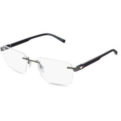 Safilo GmbH Tommy Hilfiger TH 2323 Herren-Brille inkl. Gläser Randlos Eckig Edelstahl-Gestell 55/18/145, Grau