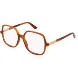 Kering Eyewear Spa Chloé CH0368O Damen-Brille inkl. Gläser Vollrand Geometrisch Acetat-Gestell 54/16/140, Havanna