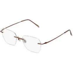 Wenzhou Bada Optical Co. , LTD Fielmann BD 465 CL Damen-Brille inkl. Gläser Randlos Quadratisch Edelstahl-Gestell 52/18/135, Braun