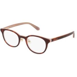 Safilo GmbH Kate Spade BAINA/F Damen-Brille inkl. Gläser Vollrand Rund Acetat-Gestell 49/21/145, Havanna
