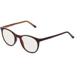 Zhangzhou Agilton Optical Co., Ltd. Fielmann MC 537 BL Unisex-Blaulichtfilterbrille ohne Sehstärke Vollrand Panto Propionat-Gestell, Braun
