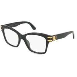 Luxottica Fashion Brillen Vertriebs GmbH Dolce&Gabbana DG3419 Damen-Brille inkl. Gläser Vollrand Quadratisch Acetat-Gestell 54/19/145, Schwarz