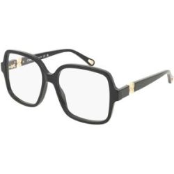 Kering Eyewear Spa Chloé CH0335O Damen-Brille inkl. Gläser Vollrand Eckig Acetat-Gestell 54/16/140, Schwarz
