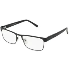 Suncute Industries Co., Ltd. Fielmann MC 573 FLEX CL Herren-Brille inkl. Gläser Vollrand Quadratisch Edelstahl-Gestell 52/16/140, Schwarz