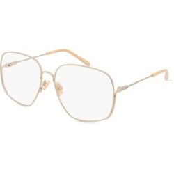 Kering Eyewear Spa Chloé CH0165O Unisex-Brille inkl. Gläser Vollrand Quadratisch Metall-Gestell 58/15/135, Gold