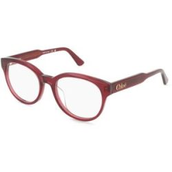 Kering Eyewear Spa Chloé CH0343OA Damen-Brille inkl. Gläser Vollrand Rund Acetat-Gestell 52/19/145, Rot