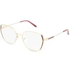 Billion Excel Optical Manufactory Co. Ltd. Fielmann BE 030 FA Damen-Brille inkl. Gläser Vollrand Quadratisch Edelstahl-Gestell 52/17/140, Gold