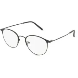 Wenzhou Olive Optical Co., Ltd Fielmann OL 029 CL ELIS Unisex-Brille inkl. Gläser Vollrand Rund Memory Effect-Gestell 49/21/145, Schwarz