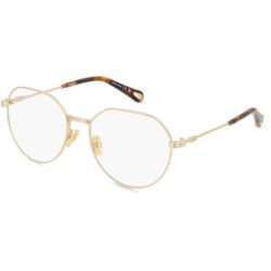 Kering Eyewear Spa Chloé CH0180O Unisex-Brille inkl. Gläser Vollrand Rund Metall-Gestell 54/17/140, Gold