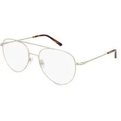 Billion Excel Optical Manufactory Co. Ltd. Fielmann BE 031 FA ROBIN Unisex-Brille inkl. Gläser Vollrand Pilot Edelstahl-Gestell 58/18/150, Gold
