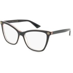 Kering Eyewear Spa Gucci GG1817O Unisex-Brille inkl. Gläser Vollrand Cat Eye Acetat-Gestell 55/16/140, Schwarz