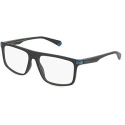 Safilo GmbH Polaroid PLD D448 Herren-Brille inkl. Gläser Vollrand Quadratisch Kunststoff-Gestell 55/16/140, Schwarz