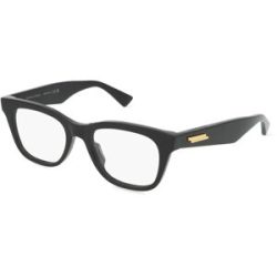 Kering Eyewear Spa Bottega Veneta BV1155O Unisex-Brille inkl. Gläser Vollrand Quadratisch Acetat-Gestell 50/19/145, Schwarz