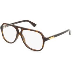 Kering Eyewear Spa Bottega Veneta BV1417O Unisex-Brille inkl. Gläser Vollrand Pilot Acetat-Gestell 56/13/145, Havanna