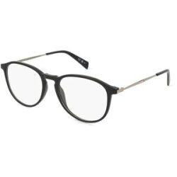 Safilo GmbH Levi's LV 1057 Unisex-Brille inkl. Gläser Vollrand Rund Kunststoff-Gestell 51/18/140, Schwarz