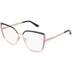 Marcolin Deutschland GmbH Guess GU50249 Damen-Brille inkl. Gläser Vollrand Quadratisch Metall-Gestell 55/14/140, Schwarz
